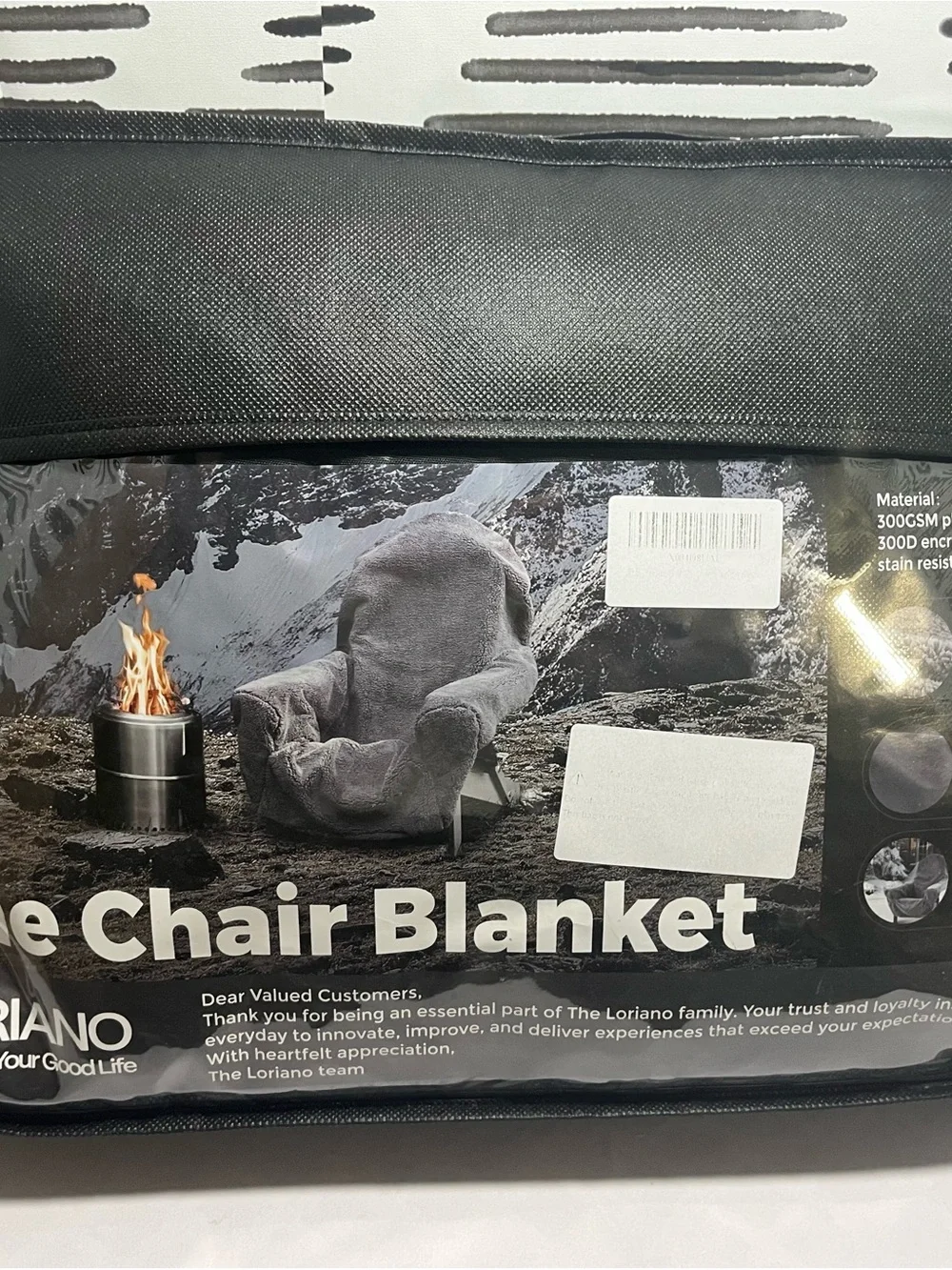 Plush Gray Outdoor Chair Cover